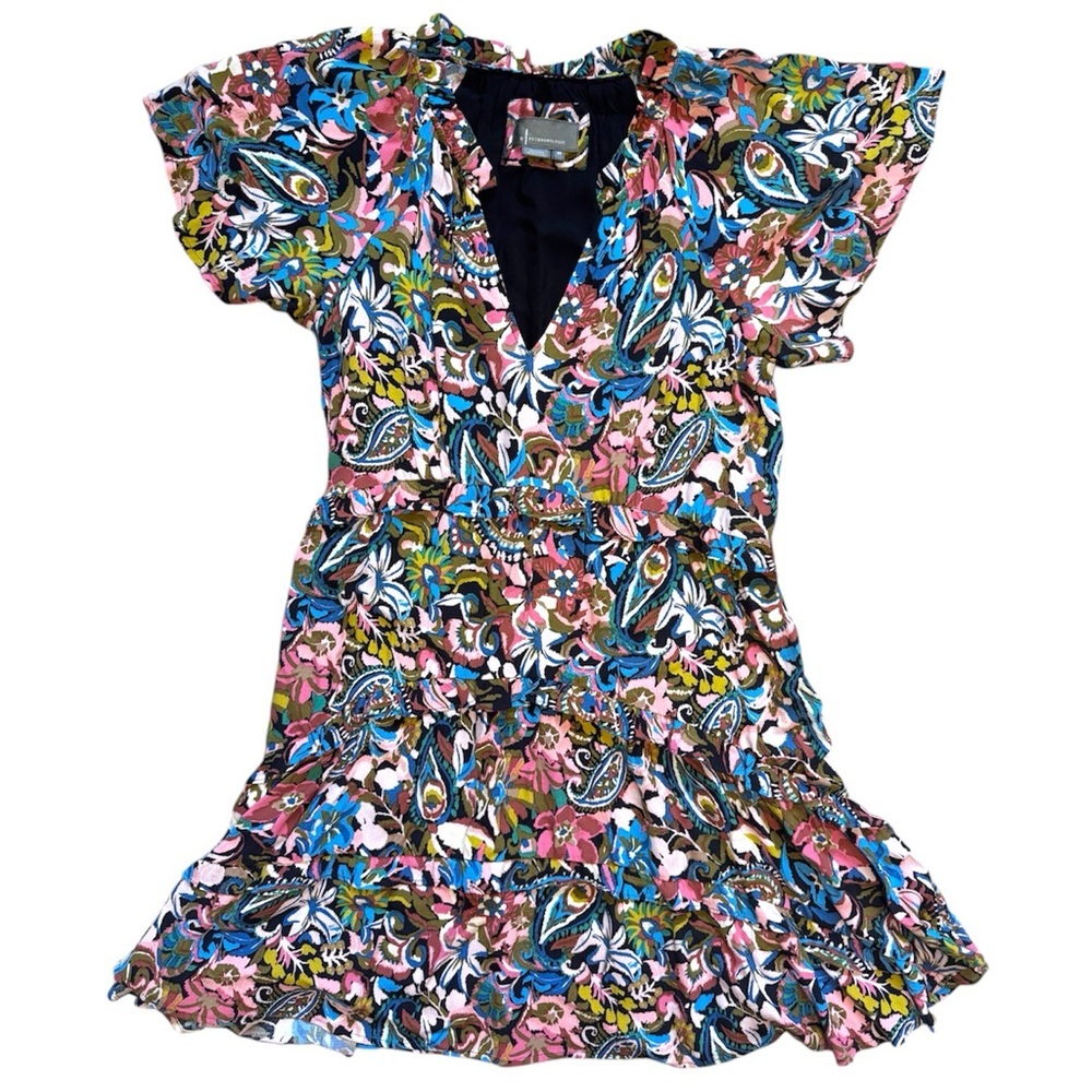 Anthropologie Floral Mini Dress - Multicolor